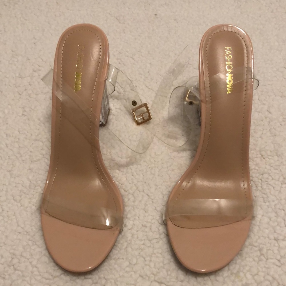 Fashion Nova clear high heel sandals